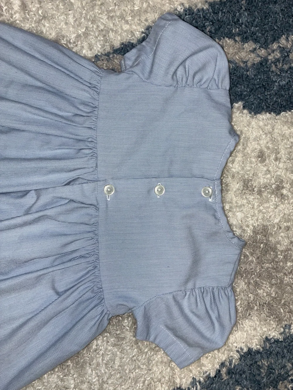 Vintage 90s Baby Doll Blue Striped Dress 18 mo